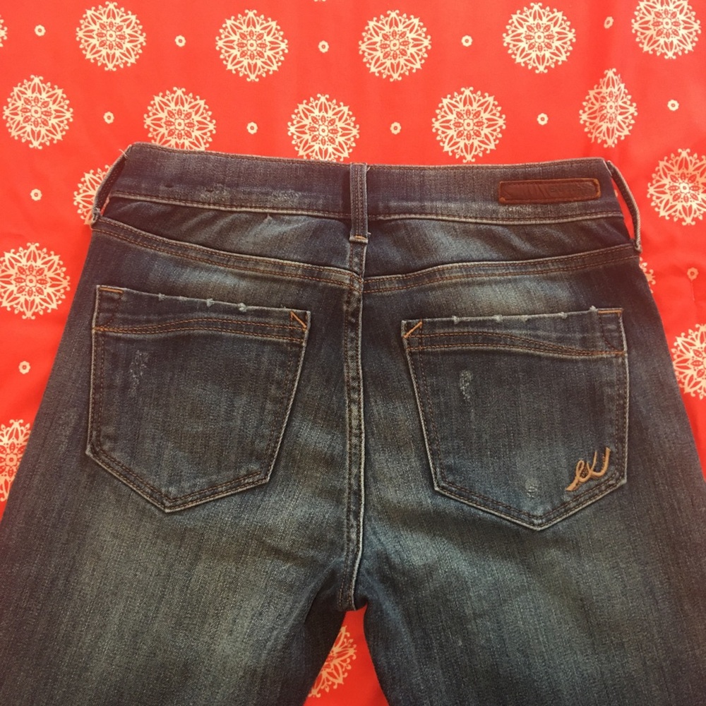 Express midrise super skinny denim jeans sz 0r - Picture 9 of 10
